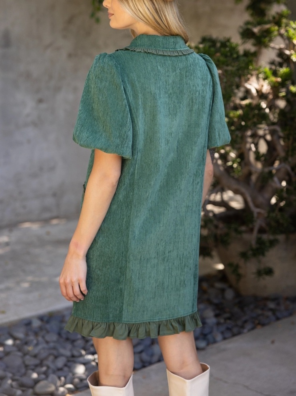 RAQUEL RUFFLE POCKET DETAIL DRESS - Picture 3 of 11